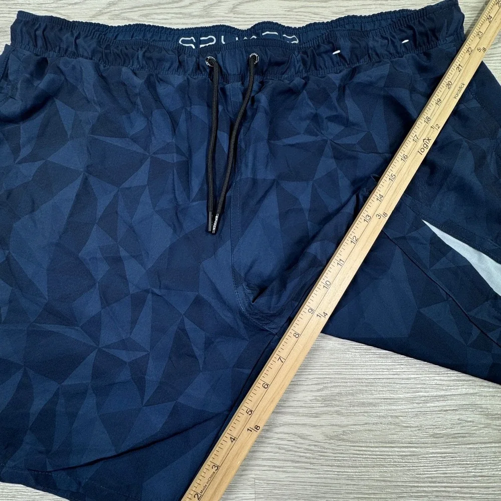 Spyder Men's Swim Trunks Geometric Navy Blue XXL Board Shorts Drawstring Pockets